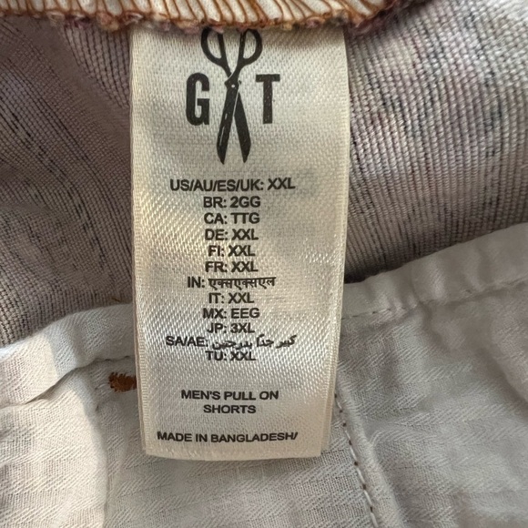 GoodThreads Tobacco Brown Line Geo Print Pull On Slim Fit Shorts Size XXL - Picture 9 of 11